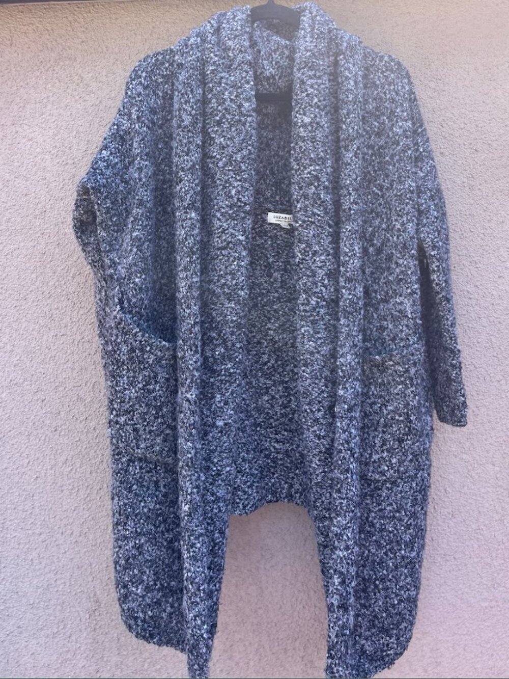 NWOT Luzabelle Beautiful Heathered Grey Drape Front Sweater - L
